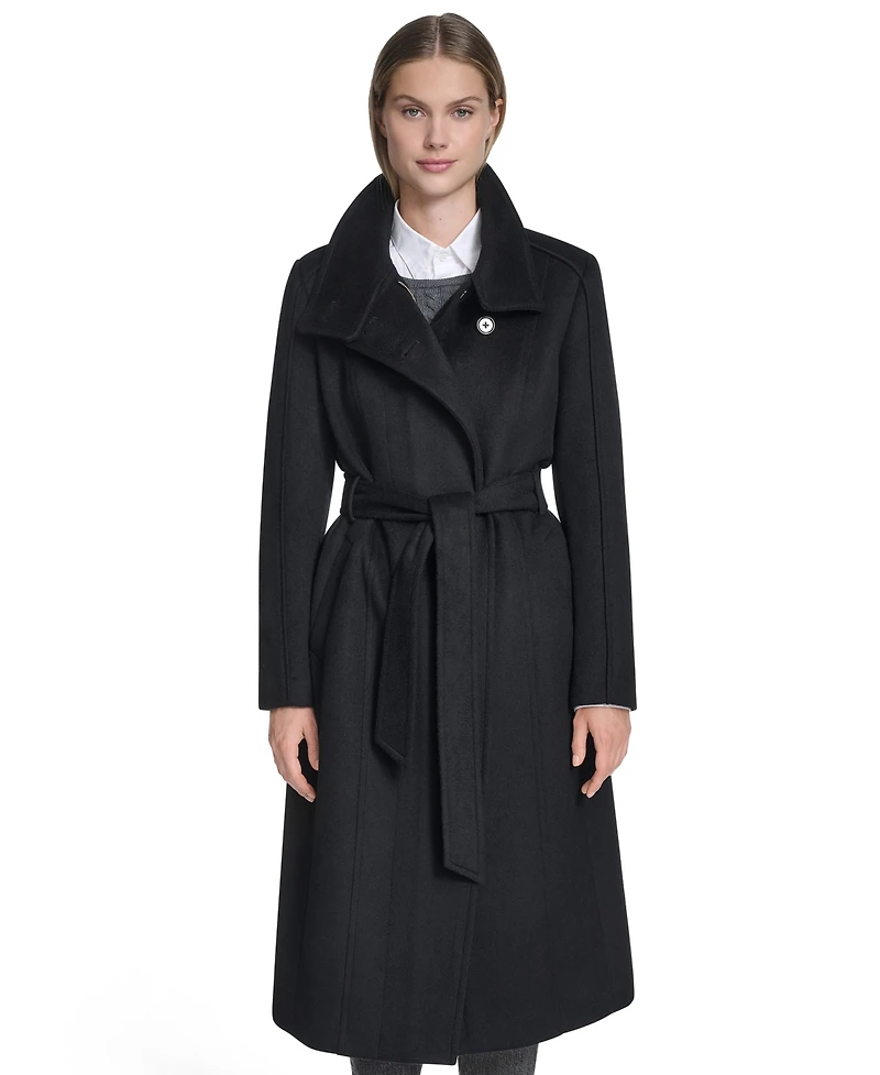 Cole Haan Women's Asymmetric Belted Wool Coat
