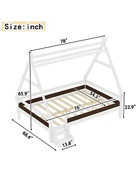 Streamdale Furniture Full House Platform Bed with Stairs