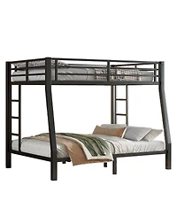 Streamdale Furniture Metal over Queen Bunk Bed for Teens/Adults, Space-Saving