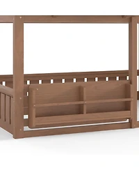Streamdale Furniture House Bunk Bed with Bookshelf and Safety Rail