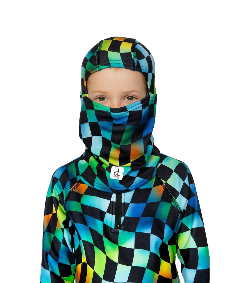 Deux par Little and Big Boy 5-14 Brushed Jersey Balaclava Checkered Print