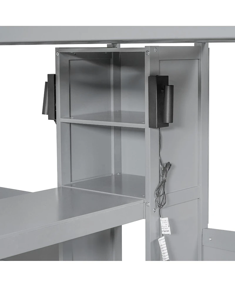 Streamdale Furniture Bunk Bed with Desk, Shelves and Lamp