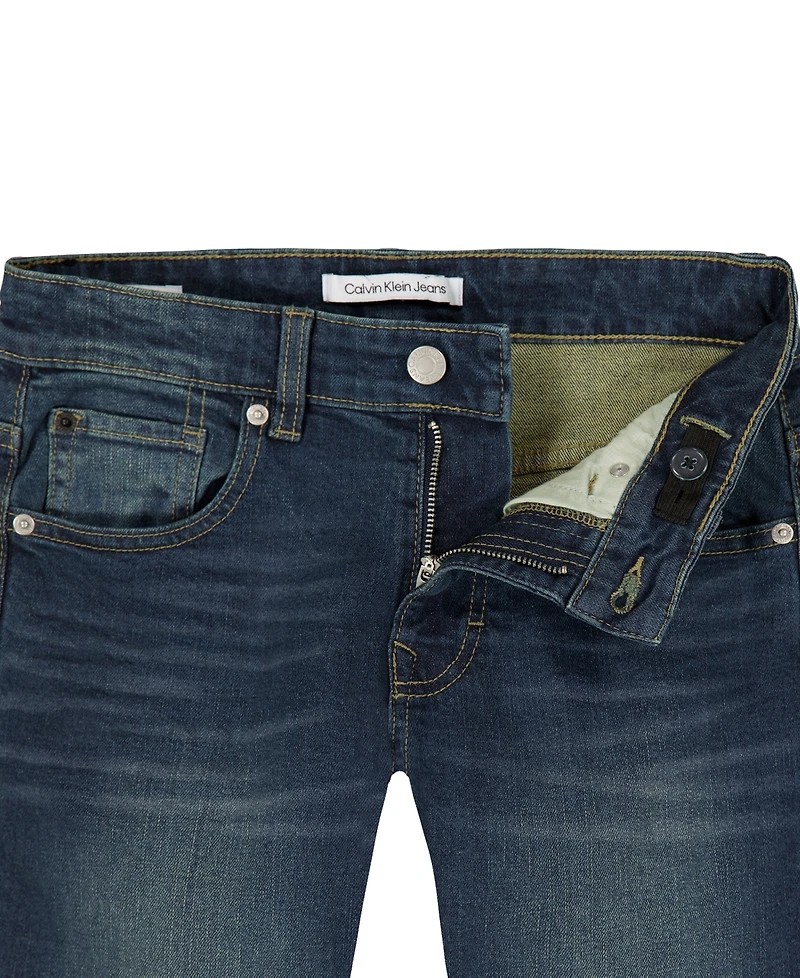 Calvin Klein Big Boys Slim-Fit Denim five-pocket Jeans