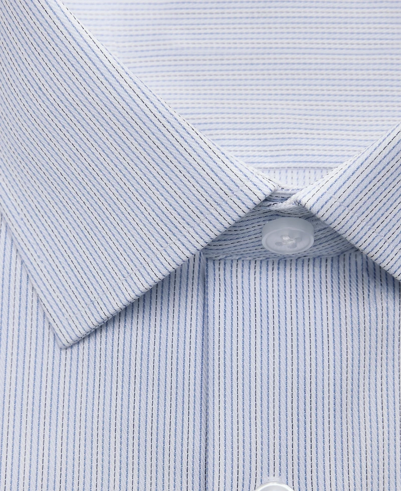 Calvin Klein Men's Refined Cotton Stretch Striped Dress Shirt