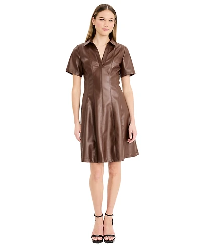 Maggy London Women's Short-Sleeve V-Neck Mini Dress