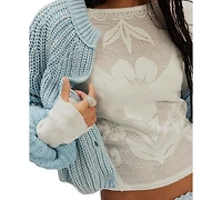 Free People Women's Delilah Semi-Sheer Knit Long-Sleeve Top