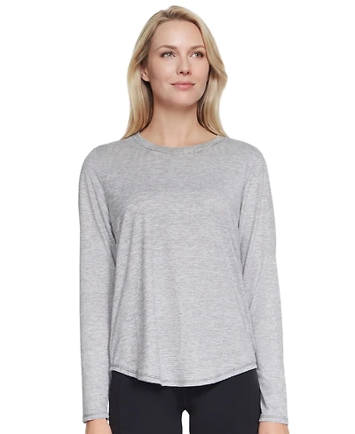 Skechers Women's Swift Stripe Long-Sleeve Crewneck T-Shirt