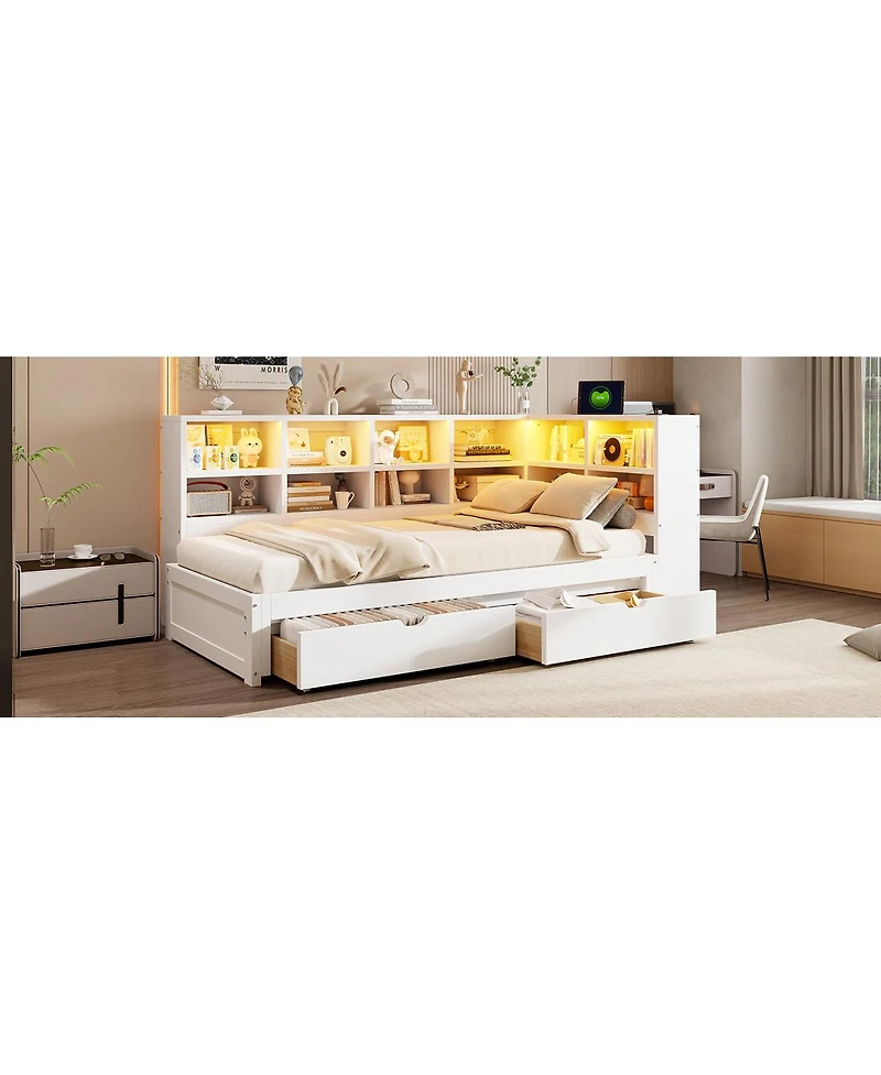 Streamdale Furniture Daybed with Storage, Led, Usb
