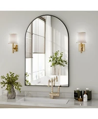 Koonmi Arched Bathroom Mirror, Aluminum Alloy Frame
