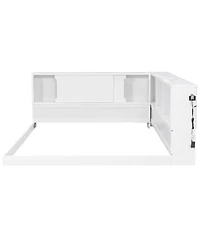 Streamdale Furniture Wood Daybed with Storage Shelves, Usb and Led