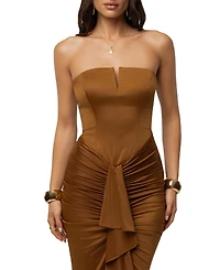 Jluxlabel Women's Isabella Strapless Ruched Maxi Gown
