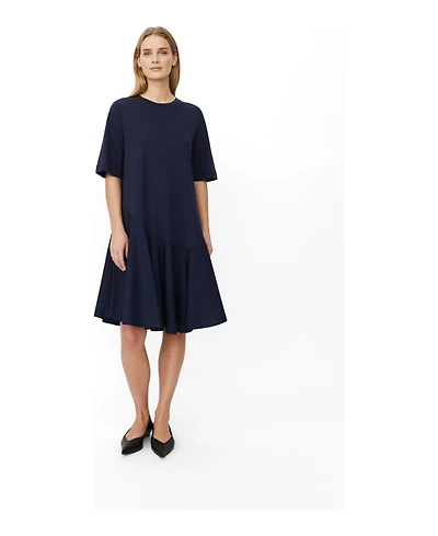 Masai Copenhagen Women's Asymmetric Detail A-Line Short-Sleeve Dress