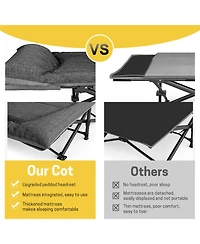 Aofar Camping Cot Portable Folding Bed with Cushion Tent Carry Bag