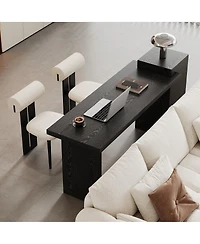 Streamdale Furniture Modern Wood Grain 2-Tier Sofa Side Table