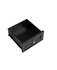 Streamdale Furniture Farmhouse 2-Drawer Side Table with Charging Station and Rustic Wood Base