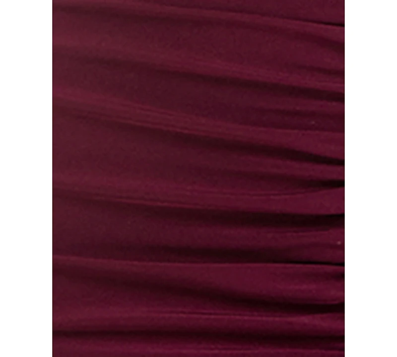 Emerald Sundae Women's Crisscross Bodice Slit Gown