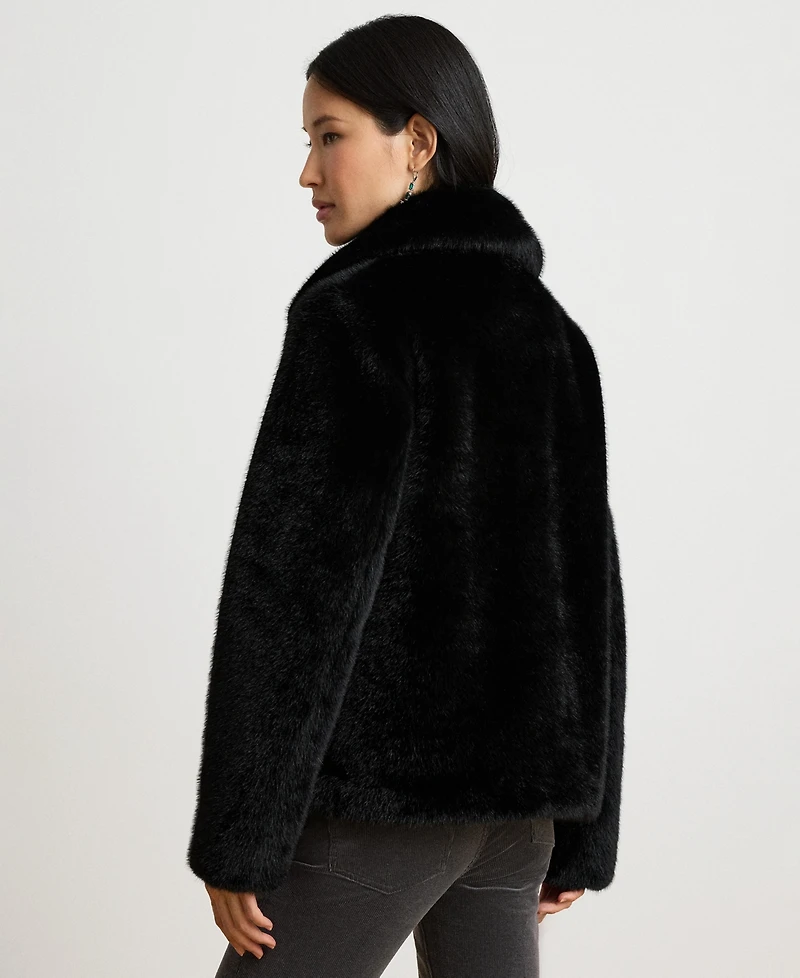 Lauren Ralph Women's Faux Fur Collared Jacket