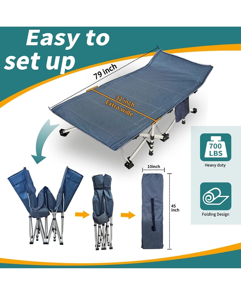 Aofar Camping Folding Bed With Mattress Carry Bag