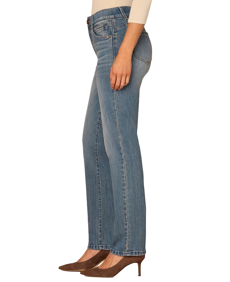 Democracy Petite Mid-Rise Straight Jeans