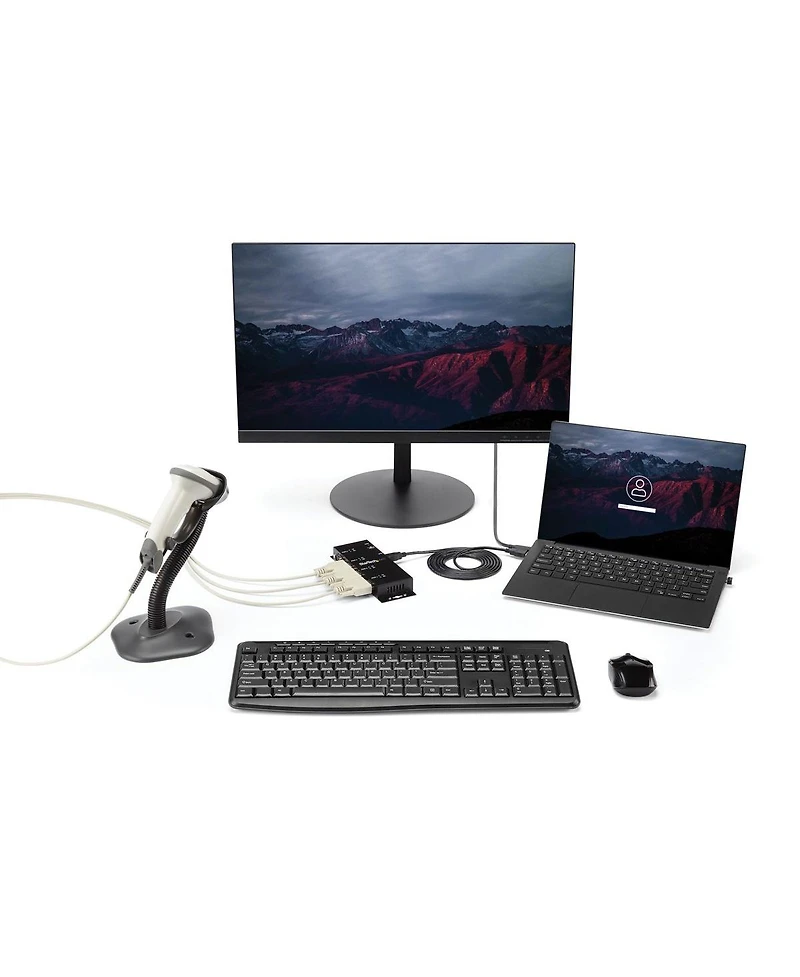 StarTech.com 4 Port Wall Mountable Usb to DB9 RS232 Serial Adapter Hub