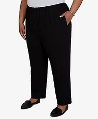 Alfred Dunner Plus Travel Advisory Crinkle Texture Ankle Pants