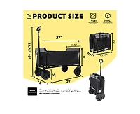 sumyeg 3-in-1 Foldable Utility Wagon, 220LBS Heavy Duty Collapsible Cart with Detachable All-Terrain Wheels