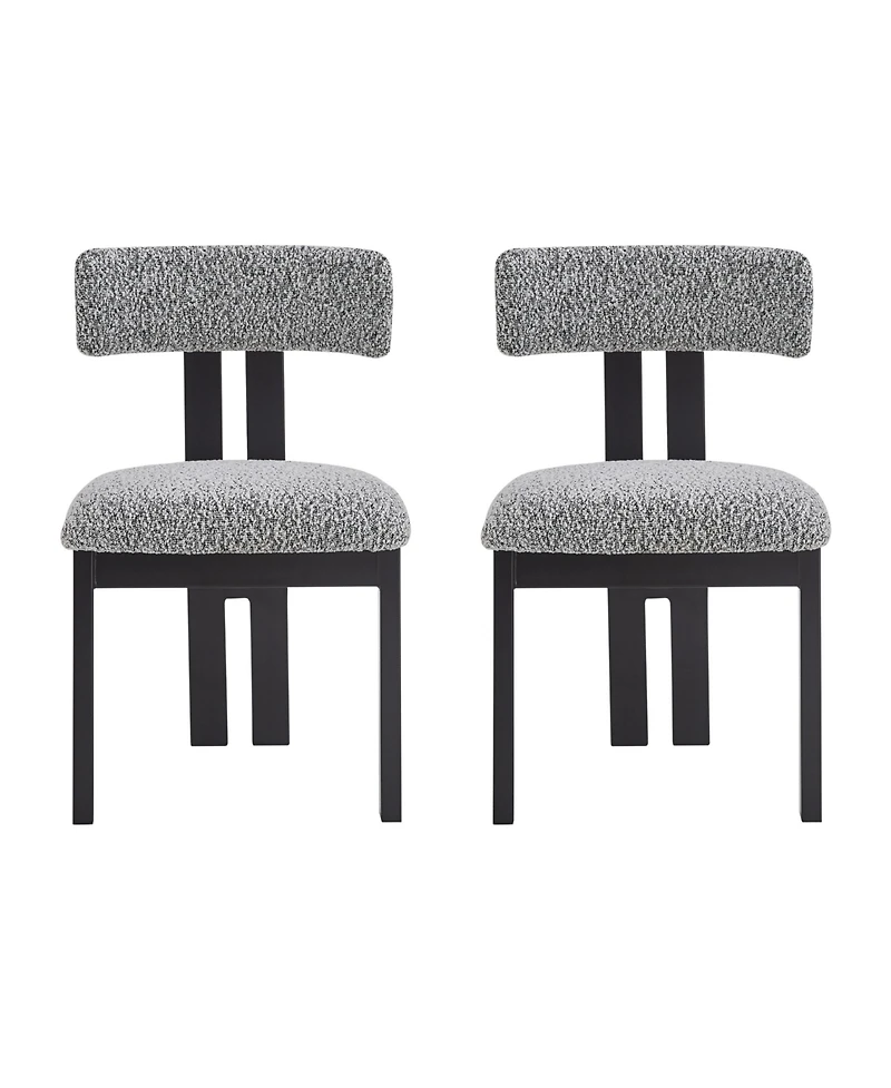 Boyel Living 2-Piece Modern Armless Dining Chairs, Metal Legs, Minimalist Kitchen Chairs