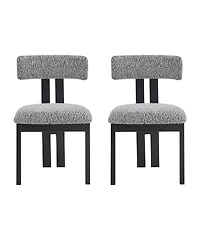Boyel Living 2-Piece Modern Armless Dining Chairs, Metal Legs, Minimalist Kitchen Chairs