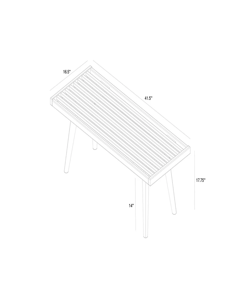 Sunset Living Furniture Mid-Century Modern Twin-Size Bench