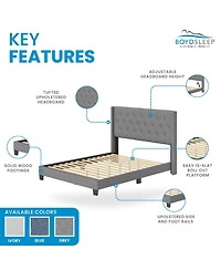 Boyd Sleep Mia Linen Tufted Platform Bed Frame