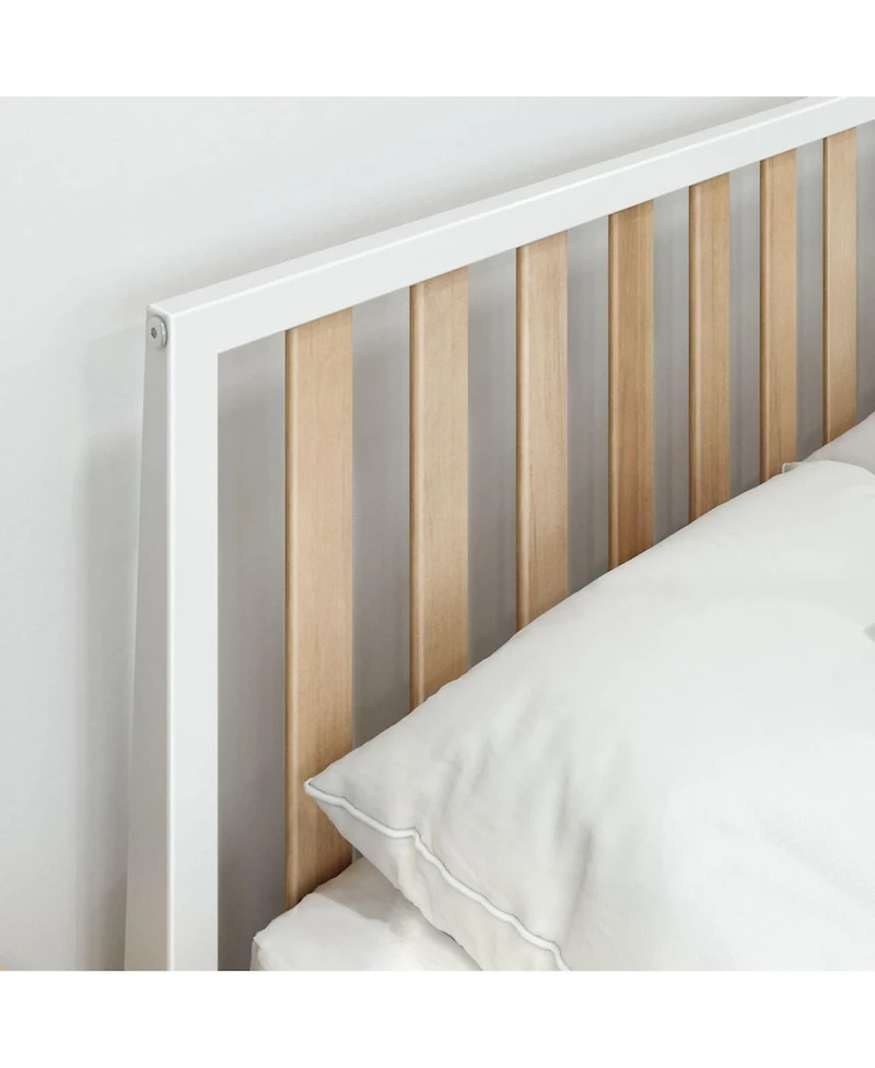 Sunset Living Furniture Scandinavian Queen-Size Bed with Slatted Headboard