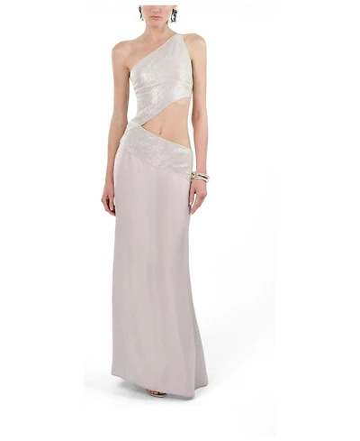 Nocturne Women's Sequin One Shoulder Cutout Maxi Dress