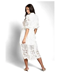 Coast Women's Lace-Ruffle Belted Midi Dress