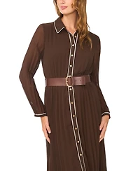 Vince Camuto Women's Pleated Button-Front Collared Midi Dress