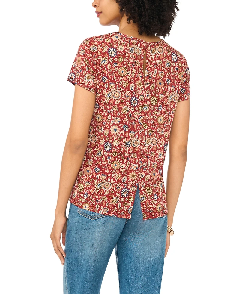 Vince Camuto Women's Crewneck Keyhole Back T-Shirt