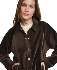 Dkny Jeans Petite Modern-Fit Snap-Front Cotton-Blend Jacket