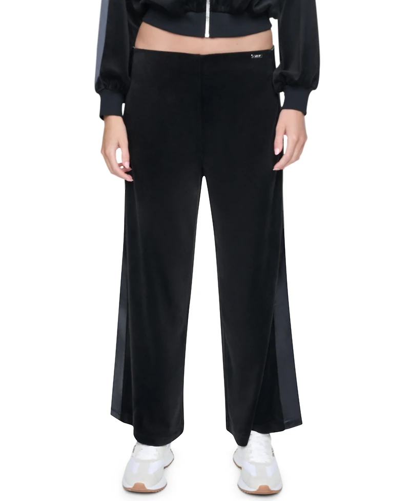 Dkny Jeans Petite Velour Wide-Leg Pull-On Pants