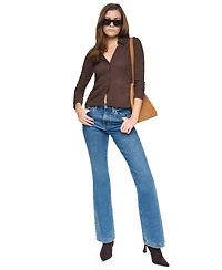 Dkny Jeans Petite Fitted Collared Neck Top