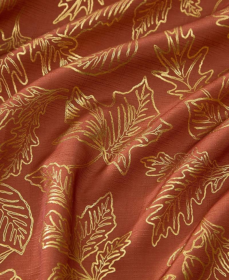 Lenox Metallic Falling Leaves Foil Rectangular Tablecloth, 60" x 140"