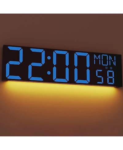 Jall 30 Inch Giant Digital Wall Clock with Remote Big Led Countdown Auto Dst Temperature Night Light Ideal Gift for Seniors