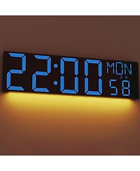 Jall 30 Inch Giant Digital Wall Clock with Remote Big Led Countdown Auto Dst Temperature Night Light Ideal Gift for Seniors