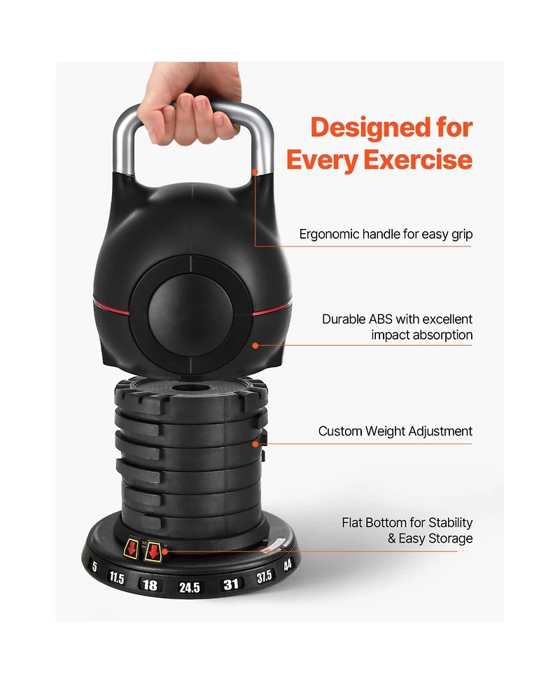 Vevor Adjustable Kettlebell with 7 Weight Levels