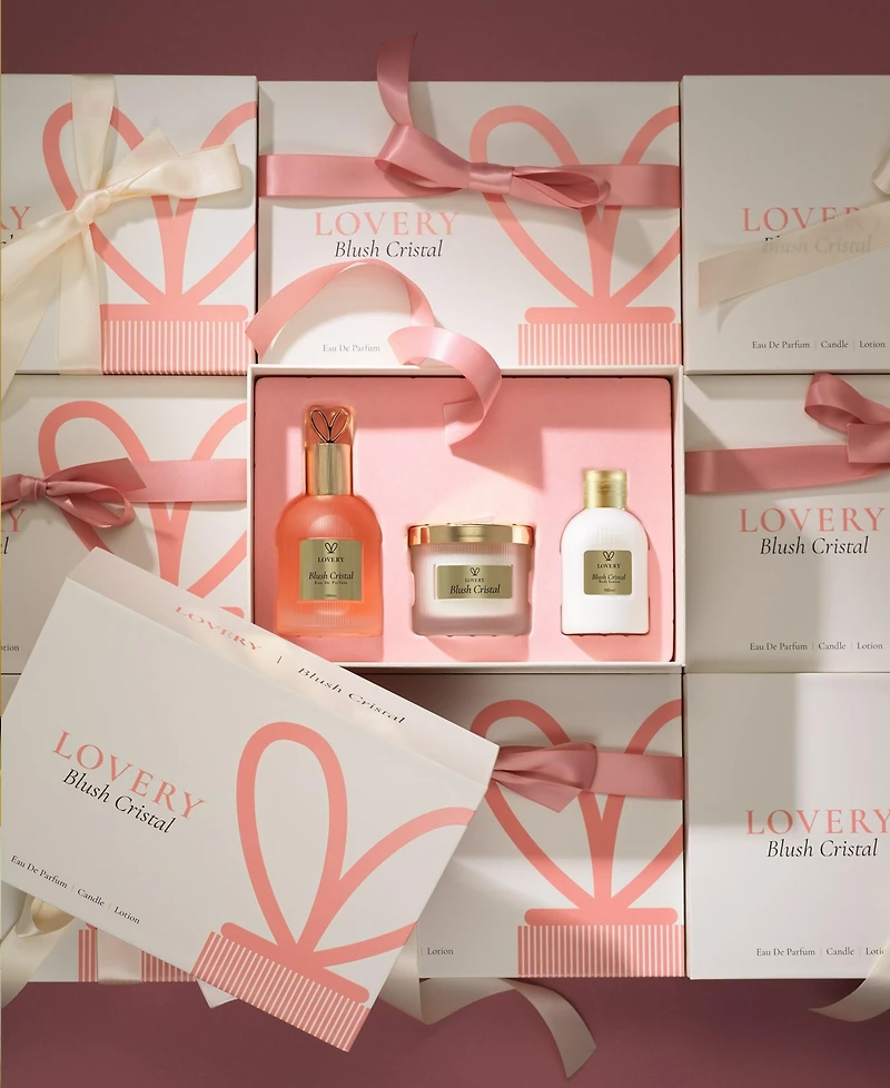 Lovery 4 Piece Limited Edition Blush Cristal Eau de Parfum Beauty Body Care Fragrance Gift Set