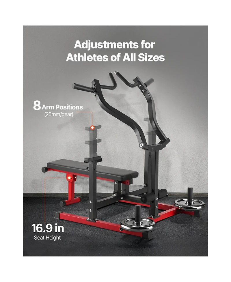 Vevor 450 Lbs Chest Press Machine Adjustable Bench Press Flat Incline Bench Home Gym