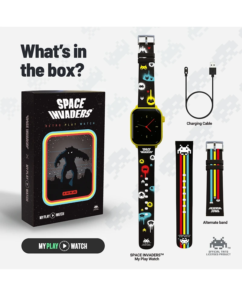 Space Invaders My Play Watch - Retro Gaming Smartwatch with Built-in Space Invaders Game