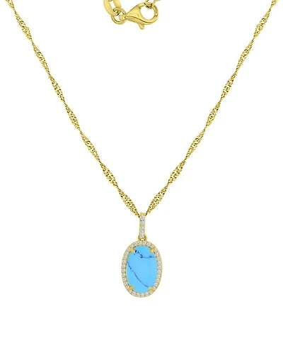 Macy's 14k Gold-Plated Turquoise Crystal Necklace