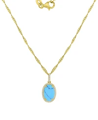 Macy's 14k Gold-Plated Turquoise Crystal Necklace