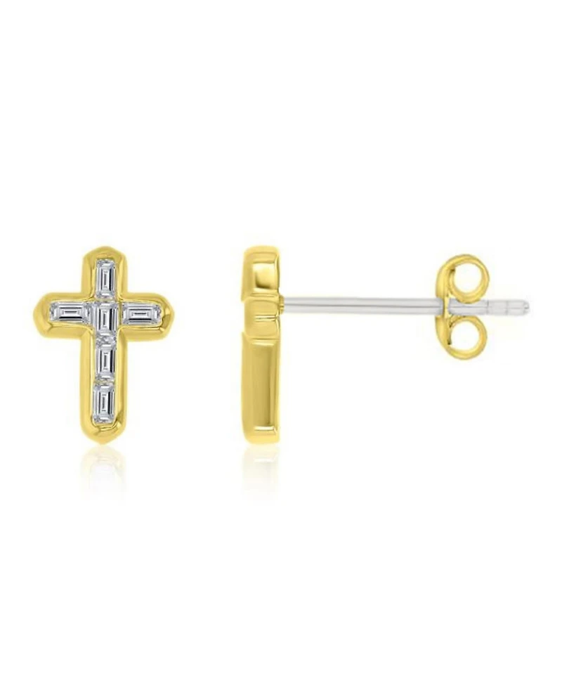 Macy's Cross Crystal Stud Earrings