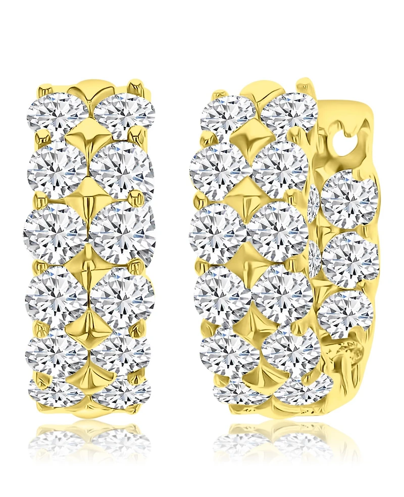 Macy's 14k Gold-Plated Two Row Huggie Earrings
