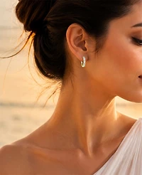 Macy's 14k Gold-Plated Long Bar Hoop Earrings